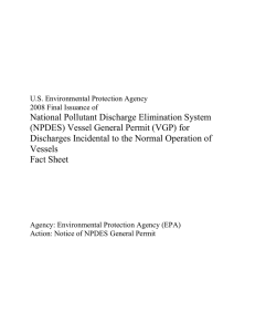 National Pollutant Discharge Elimination System (NPDES) Vessel General Permit (VGP) for