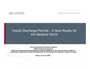 Vessel Discharge Permits – A New Reality for the Maritime World