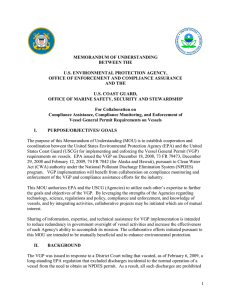 MEMORANDUM OF UNDERSTANDING BETWEEN THE U.S. ENVIRONMENTAL PROTECTION AGENCY,