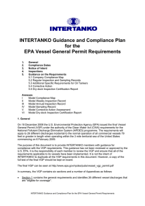 INTERTANKO Guidance and Compliance Plan for the EPA Vessel General Permit Requirements