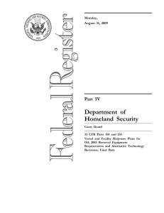 Department of Homeland Security Part IV Monday,