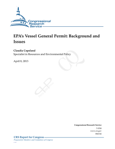 EPA’s Vessel General Permit: Background and Issues Claudia Copeland