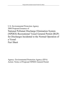 National Pollutant Discharge Elimination System (NPDES) Recreational Vessel General Permit (RGP)