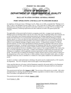 STATE OF MICHIGAN DEPARTMENT OF ENVIRONMENTAL QUALITY  PERMIT NO. MIG140000