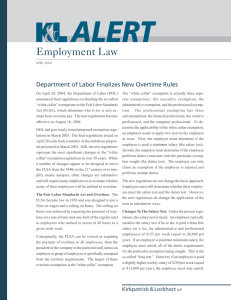 Employment Law Department of Labor Finalizes New Overtime Rules