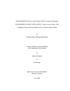 Bracon cephi Cephus cinctus TEMPERATURE-INDUCED MORTALITY IN HOST IMMATURES