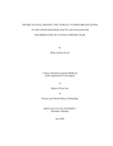 THE BBC NATURAL HISTORY UNIT: PUBLICLY FUNDED BROADCASTING