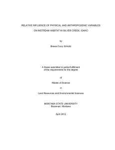 RELATIVE INFLUENCE OF PHYSICAL AND ANTHROPOGENIC VARIABLES by