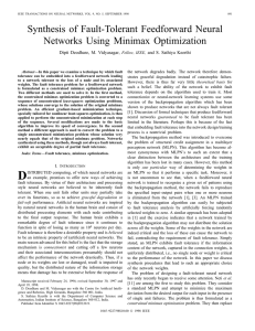Synthesis of Fault-Tolerant Feedforward Neural Networks Using Minimax Optimization