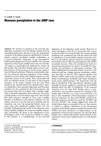 Monsoon precipitation in the AMIP runs