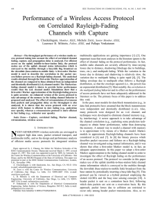 Performance of a Wireless Access Protocol on Correlated Rayleigh-Fading Channels with Capture