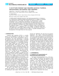 A novel Cu( ) chemical vapor deposition precursor: Synthesis,