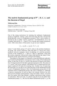 The motivic fundamental group of P the theorem of Siegel 0 Minhyong Kim