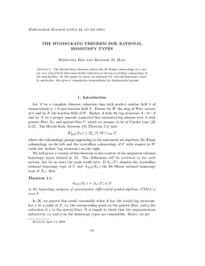 Mathematical Research Letters THE HYODO-KATO THEOREM FOR RATIONAL HOMOTOPY TYPES