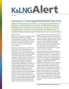 Insurance Coverage/Homeland Security