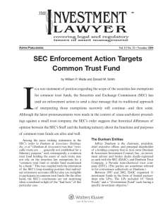 I SEC Enforcement Action Targets Common Trust Fund