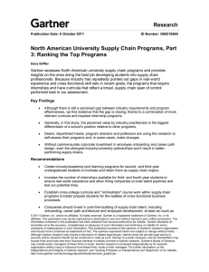 Research North American University Supply Chain Programs, Part