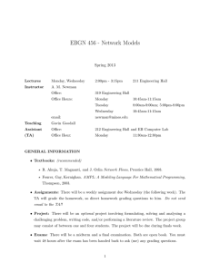 EBGN 456 - Network Models Spring 2013