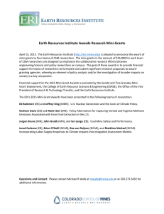 Earth Resources Institute Awards Research Mini-Grants
