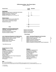 ETM Advising Sheet - Non-Thesis Option