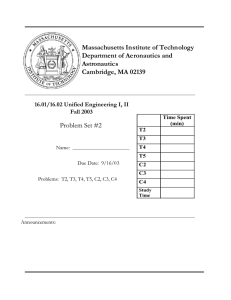 Massachusetts Institute of Technology Department of Aeronautics and Astronautics Cambridge, MA 02139