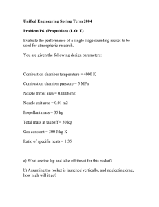 Unified Engineering Spring Term 2004 Problem P6. (Propulsion) (L.O. E)
