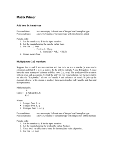 Matrix Primer Add two 3x3 matrices
