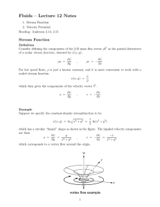 Fluids  – Lecture  12  Notes Stream  Function