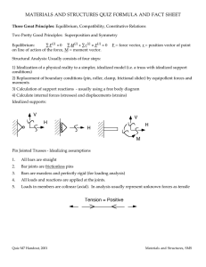 MATERIALS AND STRUCTURES QUIZ FORMULA AND FACT SHEET