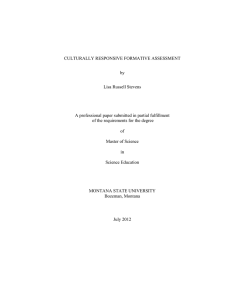 CULTURALLY RESPONSIVE FORMATIVE ASSESSMENT by Lisa Russell Stevens