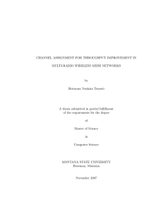 CHANNEL ASSIGNMENT FOR THROUGHPUT IMPROVEMENT IN MULTI-RADIO WIRELESS MESH NETWORKS by