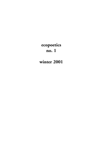 ecopoetics no. 1 winter 2001