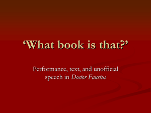 ‘What book is that?’ Performance, text, and unofficial Doctor Faustus