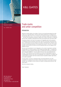 Trade marks and unfair competition Introduction Quarterly bulletin