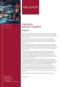 Trade marks and unfair competition Introduction Quarterly bulletin