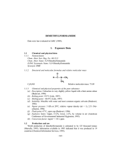 DIMETHYLFORMAMIDE 1. Exposure Data