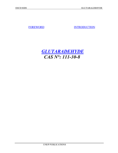 GLUTARADEHYDE CAS N°: 111-30-8 FOREWORD INTRODUCTION