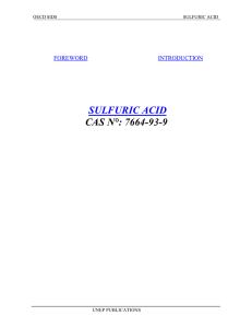 SULFURIC ACID CAS N°: 7664-93-9 FOREWORD INTRODUCTION