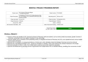 MONTHLY PROJECT PROGRESS REPORT