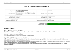 MONTHLY PROJECT PROGRESS REPORT