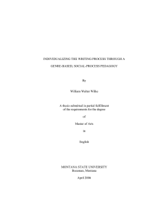 INDIVIDUALIZING THE WRITING PROCESS THROUGH A GENRE-BASED, SOCIAL-PROCESS PEDAGOGY By