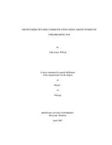 METHYLMERCURY RISK COMMUNICATION NEEDS AMONG WOMEN OF CHILDBEARING AGE by John Lance Willcut