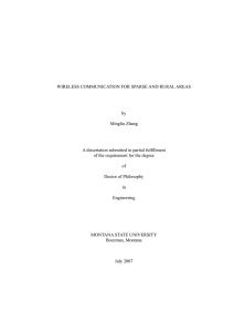 WIRELESS COMMUNICATION FOR SPARSE AND RURAL AREAS by Mingliu Zhang