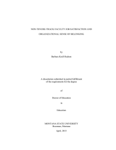 NON-TENURE-TRACK FACULTY JOB SATISFACTION AND ORGANIZATIONAL SENSE OF BELONGING by