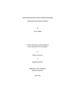 DOES PARTICIPATION IN PUBLIC WORKS ENCOURAGE FERTILIZER USE IN RURAL ETHIOPIA? by