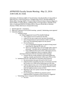 APPROVED Faculty Senate Meeting - May 21, 2014 3:00-5:00, SC 310A