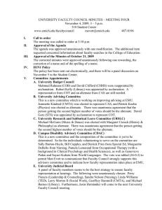UNIVERSITY FACULTY COUNCIL MINUTES – MEETING FOUR 310 Student Center www.emich.edu/facultycouncil