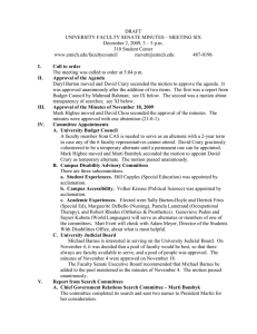 DRAFT UNIVERSITY FACULTY SENATE MINUTES – MEETING SIX 310 Student Center