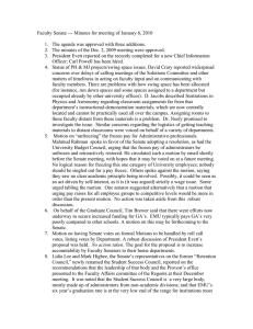 Faculty Senate --- Minutes for meeting of January 6, 2010