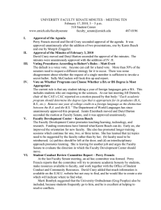 UNIVERSITY FACULTY SENATE MINUTES – MEETING TEN 310 Student Center www.emich.edu/facultysenate